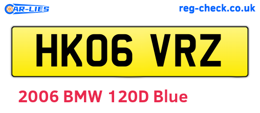 HK06VRZ are the vehicle registration plates.