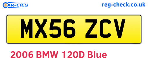MX56ZCV are the vehicle registration plates.