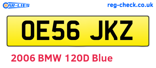 OE56JKZ are the vehicle registration plates.