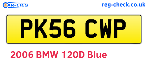 PK56CWP are the vehicle registration plates.
