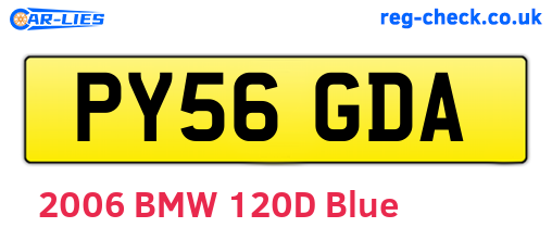 PY56GDA are the vehicle registration plates.