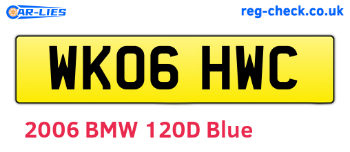 WK06HWC are the vehicle registration plates.