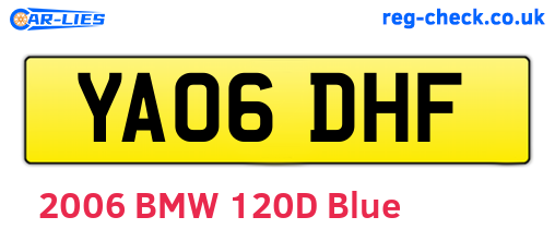 YA06DHF are the vehicle registration plates.