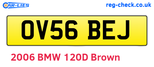 OV56BEJ are the vehicle registration plates.