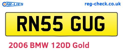 RN55GUG are the vehicle registration plates.