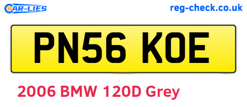 PN56KOE are the vehicle registration plates.