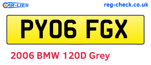 PY06FGX are the vehicle registration plates.