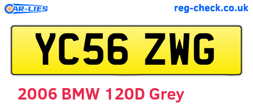 YC56ZWG are the vehicle registration plates.