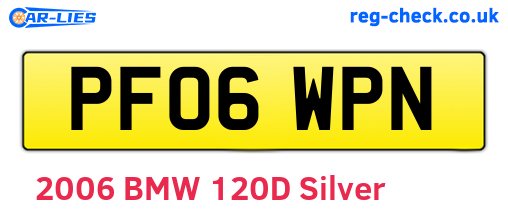 PF06WPN are the vehicle registration plates.