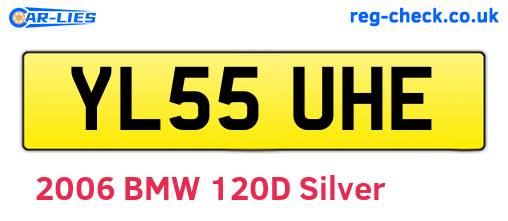 YL55UHE are the vehicle registration plates.