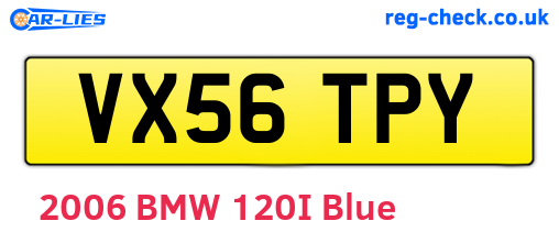 VX56TPY are the vehicle registration plates.