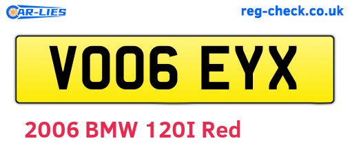 VO06EYX are the vehicle registration plates.