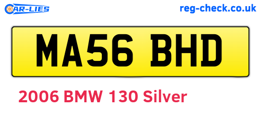 MA56BHD are the vehicle registration plates.