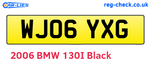 WJ06YXG are the vehicle registration plates.