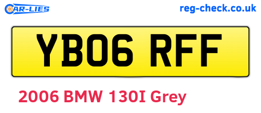 YB06RFF are the vehicle registration plates.