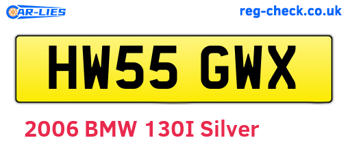 HW55GWX are the vehicle registration plates.
