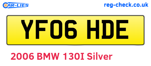 YF06HDE are the vehicle registration plates.