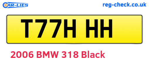 T77HHH are the vehicle registration plates.