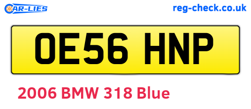OE56HNP are the vehicle registration plates.