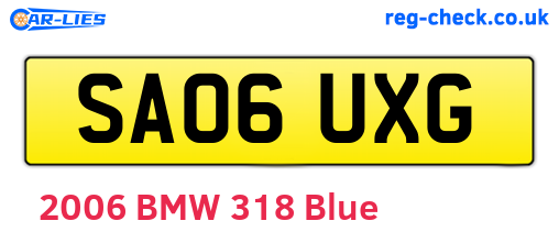 SA06UXG are the vehicle registration plates.