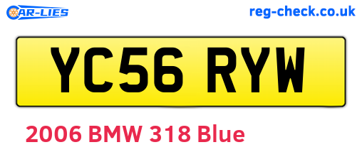 YC56RYW are the vehicle registration plates.