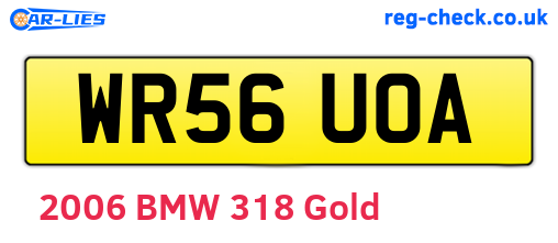 WR56UOA are the vehicle registration plates.