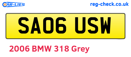 SA06USW are the vehicle registration plates.