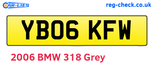 YB06KFW are the vehicle registration plates.