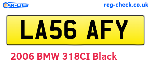 LA56AFY are the vehicle registration plates.