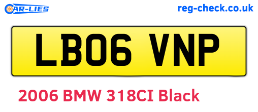 LB06VNP are the vehicle registration plates.