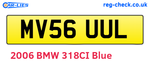 MV56UUL are the vehicle registration plates.