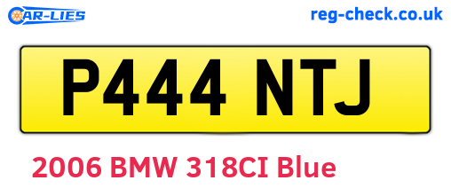 P444NTJ are the vehicle registration plates.