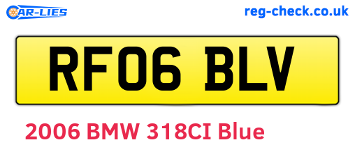 RF06BLV are the vehicle registration plates.