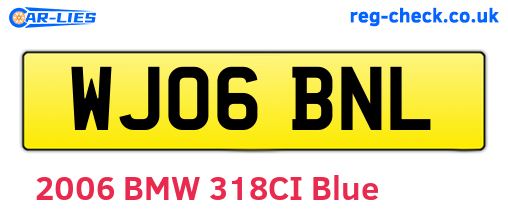 WJ06BNL are the vehicle registration plates.