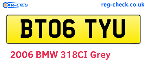 BT06TYU are the vehicle registration plates.