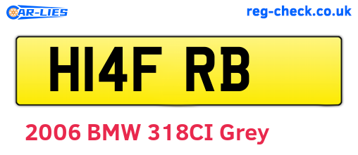 H14FRB are the vehicle registration plates.