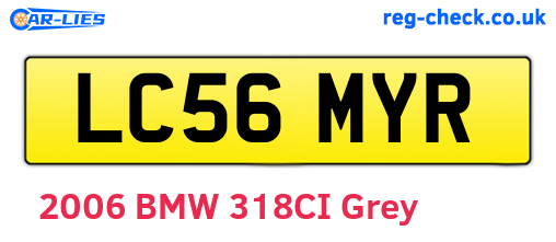 LC56MYR are the vehicle registration plates.