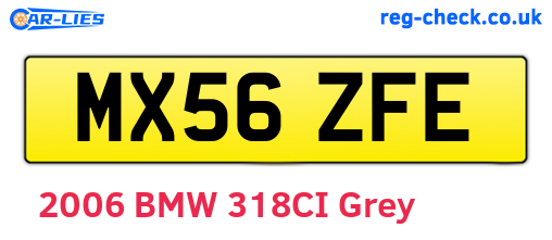 MX56ZFE are the vehicle registration plates.