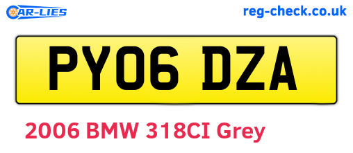 PY06DZA are the vehicle registration plates.