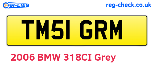 TM51GRM are the vehicle registration plates.