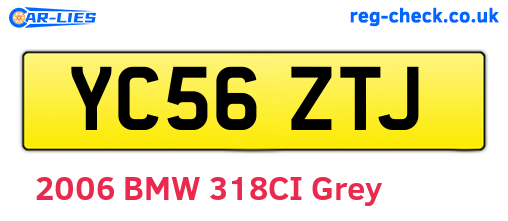 YC56ZTJ are the vehicle registration plates.