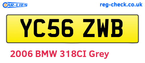 YC56ZWB are the vehicle registration plates.