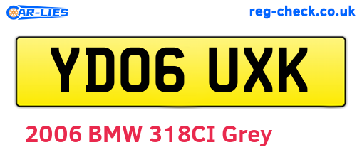 YD06UXK are the vehicle registration plates.