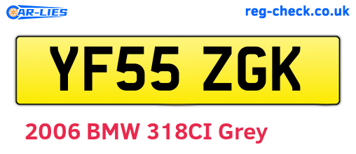 YF55ZGK are the vehicle registration plates.