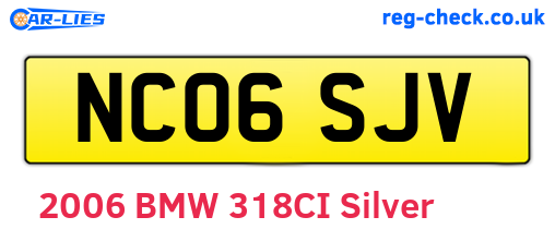 NC06SJV are the vehicle registration plates.