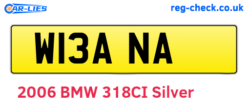 W13ANA are the vehicle registration plates.