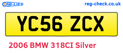 YC56ZCX are the vehicle registration plates.