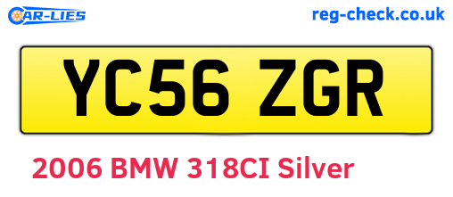 YC56ZGR are the vehicle registration plates.