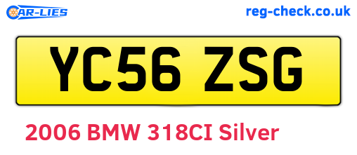 YC56ZSG are the vehicle registration plates.