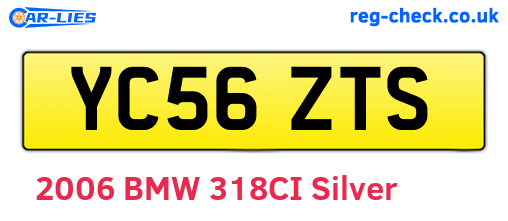 YC56ZTS are the vehicle registration plates.